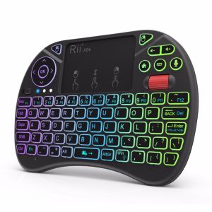 Rii X8+ Mini Keyboard With Touchpad For Android TV Box Smart TV/PC/Ipad Voice Search LED Backlit RU/US Keyboard Wireless