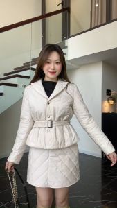 [Voucher 15% MOV 199K cap 100K Set áo phao dài tay thiết kế cổ vest HeraDG kết hợp chân váy ngắn dáng A siêu nhẹ ấm áp WJKBD2061