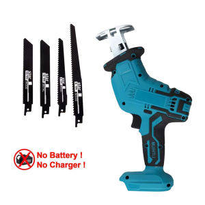 Cordless Electric Reciprocating Saw Handheld Tool for Wood Metal Pipe Cutting Outdoor DIY Construction No Battery Included