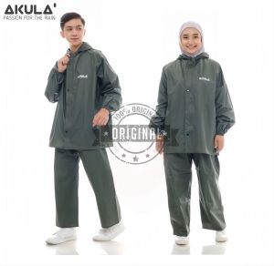 Jas hujan Akula Pria/Wanita Setelan Celana Bahan Premium 025 Anti rembes