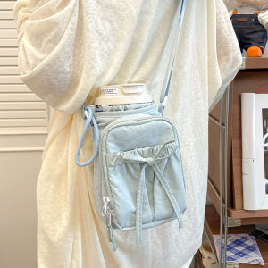 Casual Crossbody Small Square Bag Fashionable Phone Water Cup Bag Street Cool Style Soft Nylon Material Daily Use Womens Bag