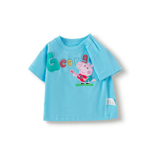 เสื้อยืดแขนสั้นทารก Balabala สีขาวฤดูร้อนบางเด็กหญิงเด็กชาย2025