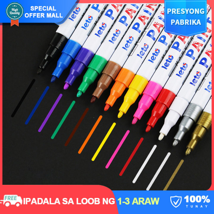 【Japanese Original】Steel Metal Color Marker Pens Waterproof White Marker  Paint Pens Permanent Paint Markers for Rock Wood Metal Plastic Glass Canvas 