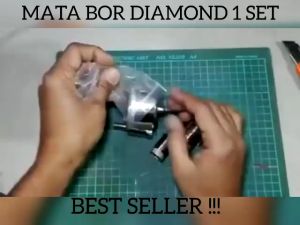 Taffware 15 PCS Mata Bor keramik dan kaca granit marmer Diamond Hole Saw Drill Bit 6mm-50mm