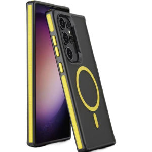 Slim Matte Magnetic Phone Case for Samsung Galaxy S22 S23 Ultra S24 Plus Fashion Magsafe Charging Frosted Cover for S24Ultra S24