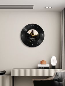 Jay Chou Music Album Vinyl Record Living Room Wall Clock Coffee Shop Bar High-End Clock Artwork Silent Movement round Shape