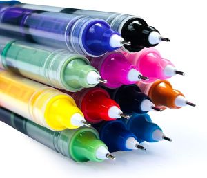 Liquid Ink Rollerball Gel Pens 0.5mm Extra Fine Point TipAssorted Colors Smooth Writing Bleed School Notes & Art Supplies