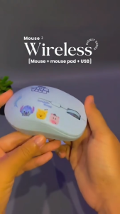 Disney QS-MS01 Wireless Bluetooth Mouse Stable Connection Sweatproof Three Speed Dual Mode Comfortable Feel Cute Pattern With Mouse Pad