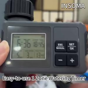 Insoma Automatic Water Timer Intelligent Irrigation Watering System Sprinkler Timer Garden Programmer Equipment IPX7 LCD Display