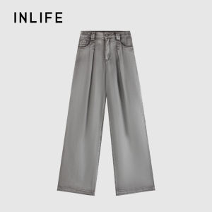 INLIFE | Retro High Waist Light Loose Jeans