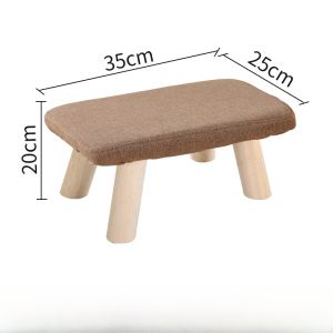 Simple Modern Solid Wood Footrest Footstool Fabric Sofa Low Chair Lazy Wood Stool Shoe Changing Stool Home Use