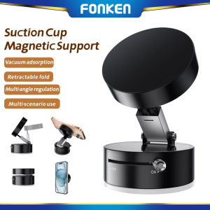 FONKEN Vacuum Magnetic Suction Cup Car Phone Holder 360° Rotating Folding Swivel Stand for Car Gym Mirror