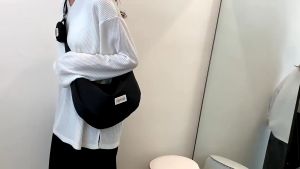 New Fashion Nylon Waterproof 2in1 Simple Dumpling Bag & Classic Solid Color Shoulder Sling Bag with Purse for Women