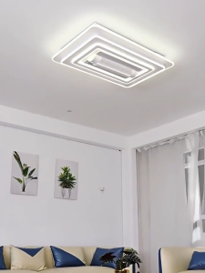 Bladeless Ceiling Lights with Fan Flush Mount Ceiling Fan with 6-Speed Reversible for Bedroom