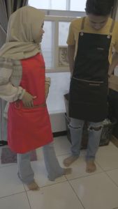 Celemek / Apron Bahan Katun Untuk Barista Chef Masak Restoran Cafe