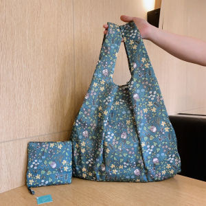 กระเป๋าผ้าไนลอนพับได้ลายการ์ตูนน่ารักขนาดใหญ่ กระเป๋าช้อปปิ้งสะพายไหล่ข้างเดียว กระเป๋าใส่ของใช้ในครัวเรือน