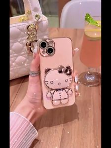 Soft Case Infinix Hot 50i Case Stand Holder Mirror Silicone Luxury Plating