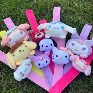 Kid Girl Hello Kitty Sanrio Slap Bracelet Plush Wristbands Bracelets Toy Gifts Birthday Party Cute Cartoon Kuromi