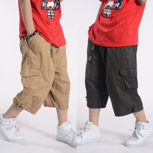 กางเกงลำลองชายไซส์ใหญ่ กางเกงขายาวทรงหลวม กางเกงขายาวลำลองสำหรับกลางแจ้ง กางเกงขาสั้น กางเกงขายาวทรงหลวมสำหรับใส่ไปทำงานกลางแจ้งในฤดูร้อน