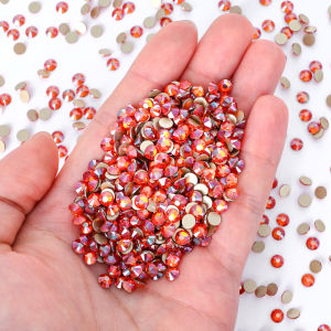SS3-SS30 Amber Diamond Glitter Glass Rhinestones  Multi Size High Quality Flatbase Crystal For Nail Art Crafts DIY Decoration