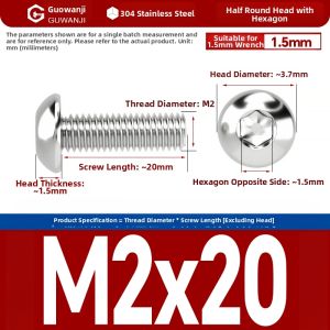 GUWANJI | Stainless Steel Hexagon Socket Head Round Screws
