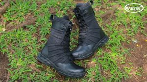 Sepatu PDL Ninja Titan TNI Polri Brimob Security Satpam Kulit Sintetis Hitam Doff VMESTE
