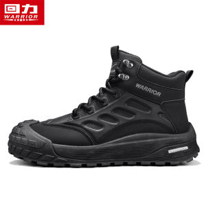 Warrior Mens Martin Boots High Top Work Shoes Autumn Climbing Sports Military Green Trendy Workwear Shoes Comfortable Breathable