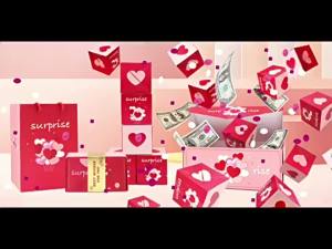 1Pack Valentines Gift Box DIY Folding Paper Boxs Money Pop Up Birthday Wedding Surprise Bounce Boxs Explosion Red Envelope Box