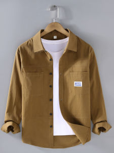 Áo Sơ Mi Nam Dài Tay Rộng Rãi Thoải Mái Phong Cách Nhật Bản Cổ Điển Bằng Cotton Nguyên Chất Mùa Xuân Thu Thường Ngày Giản Dị Thời Trang