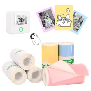 กระดาษเครื่องพิมพ์ขนาดเล็กแบบใช้ความร้อนแบบมีกาวในตัว ใช้ได้กับเครื่องพิมพ์พกพาขนาดพกพา 57 x 25 มม. สำหรับสติกเกอร์ ป้ายชื่อ และงานถ่ายภาพ