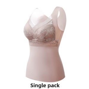 Womens Thermal Velvet Backless Bralette Longline Vest Top Red Lucky Year One-Piece Comfortable Warm Underwear Nylon Knitted
