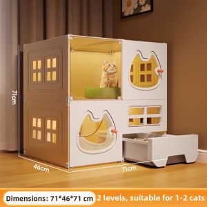 Spacious Indoor Cat Villa Cage One Room Hall and Bathroom
