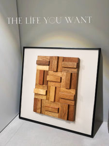 YASISHA | 3D Relief Wooden Decorative Wall Art Orange Abstract