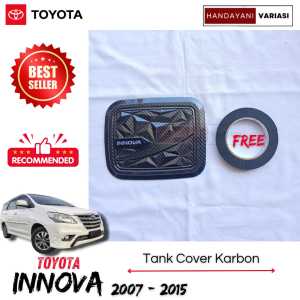 Tank Cover Tutup Tangki Karbon Mobil Toyota Innova 2007 2015 Carbon Glosy