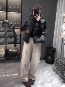 Autumn Winter New Down Vest Hooded Loose Short Padded