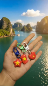 (2I2) - Set 3 Móc Khóa Cờ Đỏ Sao Vàng Siêu Hot treo Túi treo Cặp Chìa Khóa