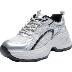 DUSTO | Silver Platform Dad Shoes for Women
