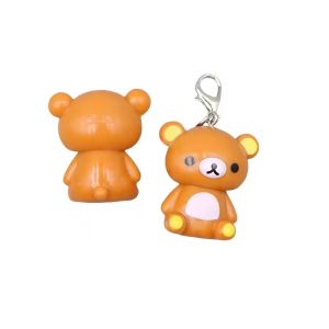 2 ชิ้น Kawaii Rilakkuma Easy Bear Keyrings Lazybear ตุ๊กตาพวงกุญแจกระเป๋าเสื้อผ้า Puller อุปกรณ์เสริมโทรศัพท์จี้ของขวัญ