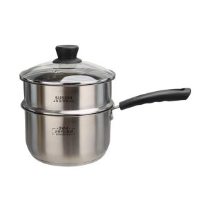 หม้อต้มนมแบบหนา 304 สแตนเลส สำหรับใช้ในบ้าน หม้อต้มข้าวออมสิน หม้อต้มข้าวต้มน้ำ หม้อต้มแกง หม้อต้มน้ำซุป หม้อต้มแกง หม้อต้มข้าวต้มน้ำ