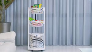 Rovega Keranjang Pakaian Laundry Basket 3 Level Light Grey RLB-350TR