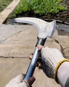 BenMaxx Multifunctional Double Chopping Sickle Double Chopping Sickle Gardening Farming Sickle Steel Handle Wood Cut Ideal for Harvesting Straw 40/60/100CM