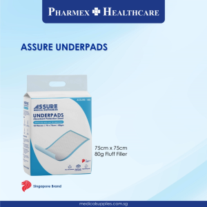 ASSURE Underpads 30" x 30" 75cm x 75cm 80G 10S/Pkt