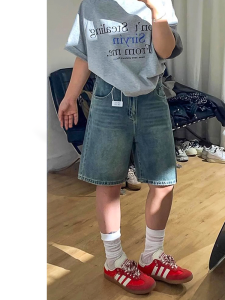 QIANCHANGNAAI | Retro Wide Leg Large Size Loose Slimming Shorts for Pear Shape