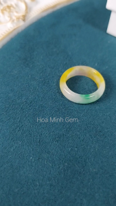 Nhẫn đá Cẩm Thạch đa bảo type B đường kính 18mm dày nhẫn 6.2 li | Hoa Minh Gem