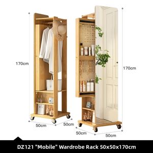 FANLUOWEI | Floor-standing Coat Rack Mirror Makeup Cabinet Organizer