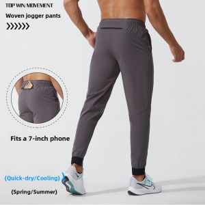 Mens Winter Running Trousers Fleece Lined Cuffed Sports Marathon Cycling Warm Quick Dry Long Pants Fitness Gym Straight Leg