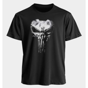 เสื้อยืดมาร์เวลสำหรับผู้ชายและผู้หญิง The Punisher Summer American Spring and Autumn New Classic Oversized Sporty Short-sleeved