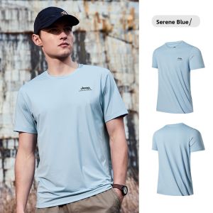 Jeep | Jeep Mens Quick Dry Breathable T-Shirt Lightweight Loose Cool Feeling Short Sleeve Summer Outdoor Casual Round Neck Top
