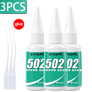 LOOLIFL 20G 502 Super Glue Instant Strong Adhesive Fast Drying Universal Bond For Metal Plastic Wood Ceramic Glass Shoe Repair