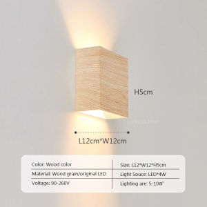 Nordic Wall Lamp Led Up Down Warm Light For Living Room Bedroom Aisle Wall Decor Wood/Walnut Corridor Sconce Decorative Fixture